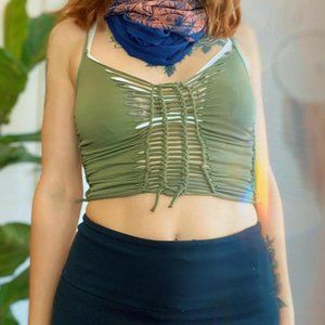 ♥︎ forest elf slit-weave butterfly top ♥︎